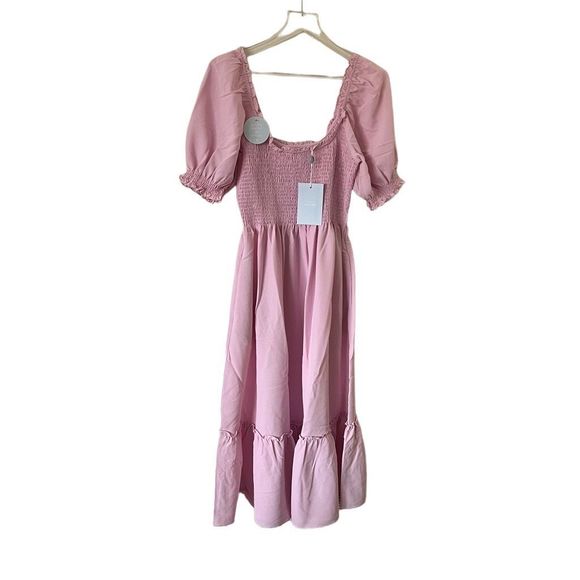 Hill House Pink Midi Dress - Picture 2 of 14